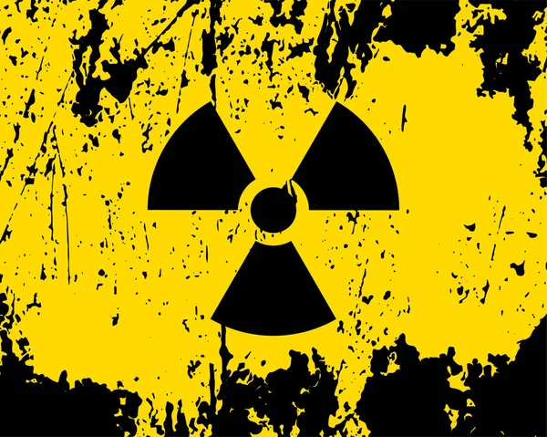 Радиационный вектор значка. Предупреждение об опасности радиоактивного знака. — стоковый вектор
