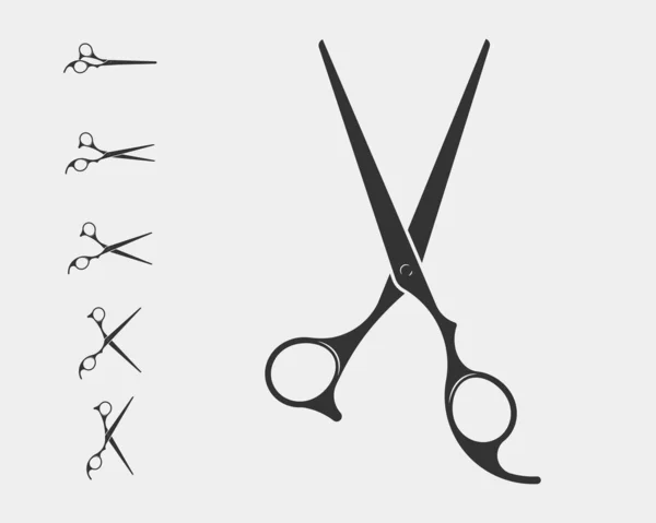 Definir ícone de tesoura de corte de cabelo. Elemento de projeto vetorial de tesoura ou log — Vetor de Stock