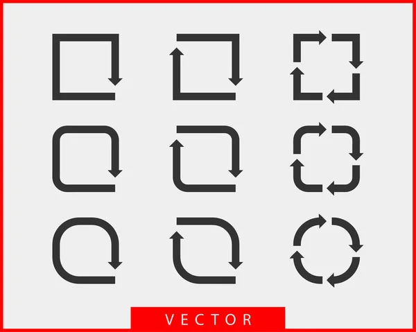 Coleção setas fundo vetorial símbolos preto e branco. Dif. — Vetor de Stock