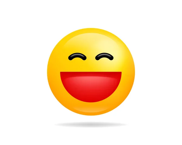 Emoji sorriso ícone vetor símbolo. Grinning face amarelo desenho animado cha —  Vetores de Stock