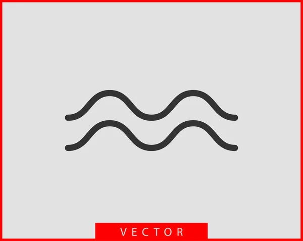 Konstrukce vektoru vln. Ikona vodní vlny. Vlnovky izolované. — Stockový vektor