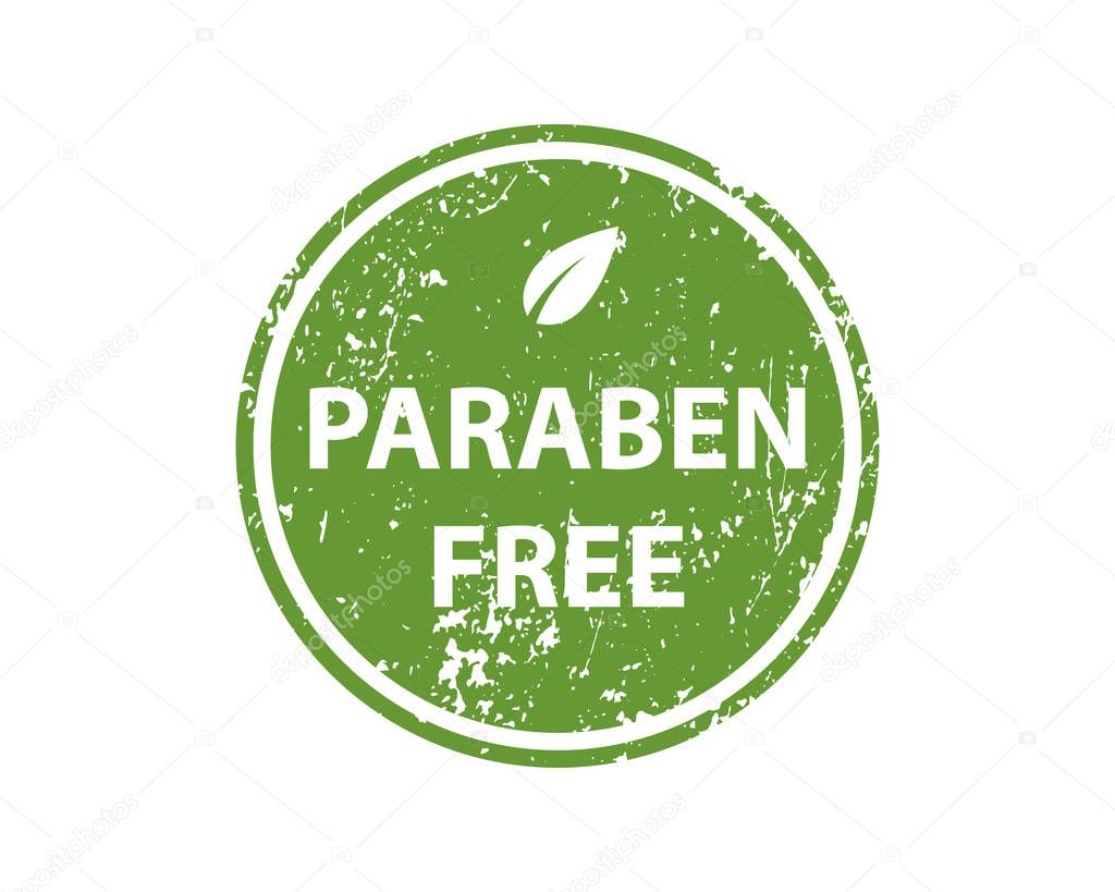 Paraben free stamp vector texture. Rubber cliche imprint. Web or