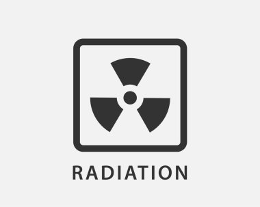 Radyasyon ikonu vektörü. Radyoaktif işaret tehlike sembolü uyarısı.