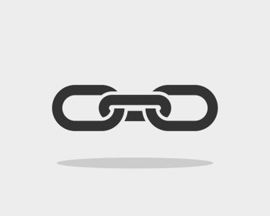 Zincir bağlantı vektör simgesi. Chainlet eleman düz tasarım. Konsept Co