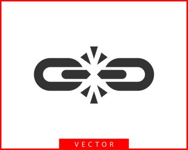 Kırık zincir bağlantı simgesi vektör. Kavramı Demage bağlantısı veya Join