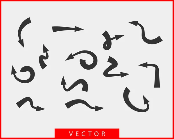 Sammlung Pfeile Vektorhintergrund schwarz-weiße Symbole. dif — Stockvektor
