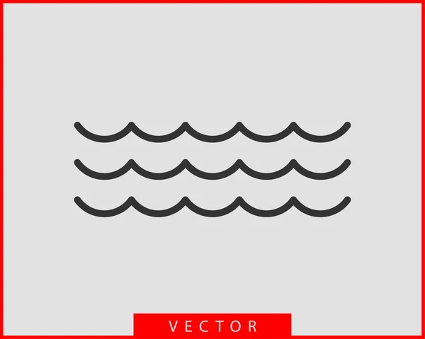 Векторный дизайн волн. Значок волны воды. Волнистые линии изолированы . — стоковый вектор