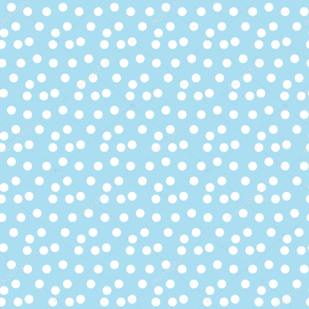 Light blue background random scattered dots seamless pattern