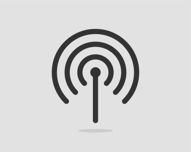 Ücretsiz Wi Fi simgesi. Bağlantı bölgesi WiFi vektör sembolü. Radyo dalgaları