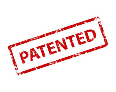 Patentli işaret etiketi. Damga vektör dokusu.