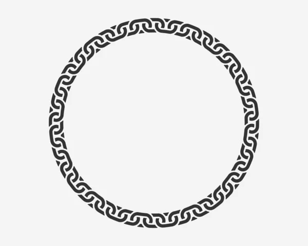 Chaîne de texture cadre rond. Circle bordure chaînes silhouette noir — Image vectorielle