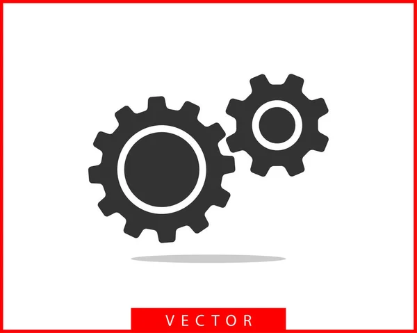 Zahnräder und Zahnräder aus Metall. Getriebe-Ikone flaches Design. Mechanismen. wh — Stockvektor