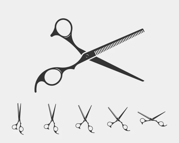 Встановіть значок ножиці для стрижки волосся. Ножиці векторний елемент дизайну або журнал — стоковий вектор