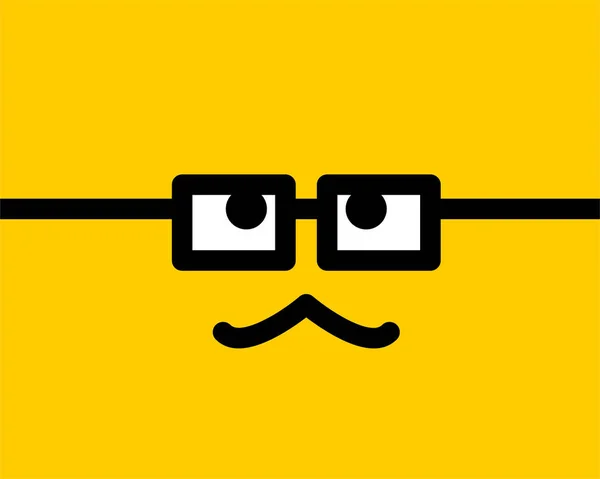 Emoji sonrisa icono símbolo vectorial sobre fondo amarillo. Cara sonriente — Archivo Imágenes Vectoriales