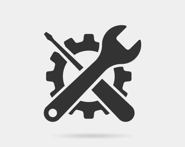 Herramientas icono de la llave del vector. Elemento de diseño del logotipo Spanner. Herramienta clave — Archivo Imágenes Vectoriales