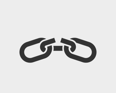 Kırık zincir bağlantı simgesi vektör. Kavramı Demage bağlantısı veya Join