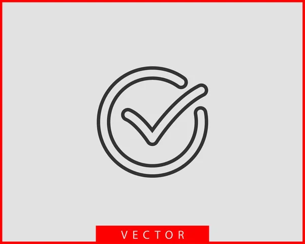 Marca de verificación icono vector símbolo elemento de diseño . — Vector de stock