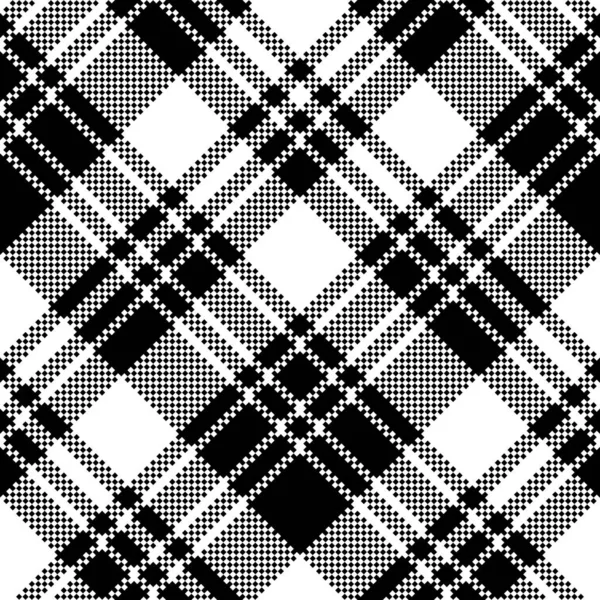 Pixel check tela textura negro blanco patrón sin costuras — Archivo Imágenes Vectoriales