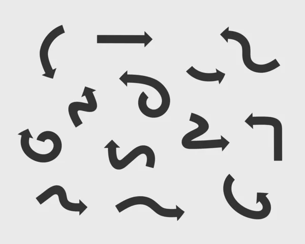 컬렉션 화살표 벡터 배경 흑백 기호입니다. Dif — 스톡 벡터