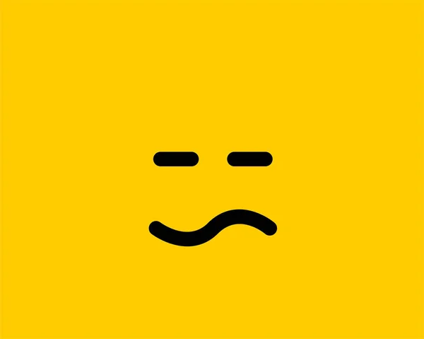 黄色背景上的表情符号微笑图标矢量符号。笑脸 — 图库矢量图片