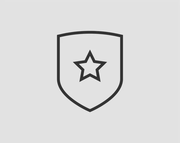 Shield vector logo met ster icoon — Stockvector