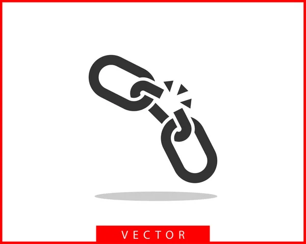 Icon-Vektor für defekte Kettenglieder. Konzept beschädigen Verbindung oder verbinden — Stockvektor