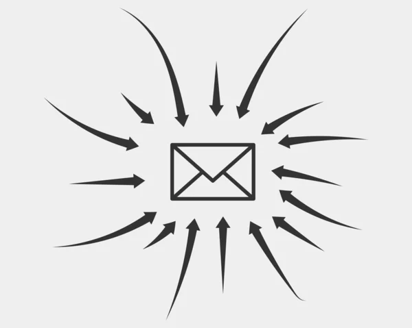 Lettre des icônes de l'enveloppe. Envelopper un modèle vectoriel d'icône. Symbole postal — Image vectorielle