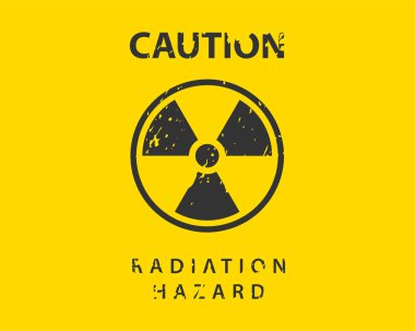 Radyasyon ikonu vektörü. Radyoaktif işaret tehlike sembolü uyarısı.