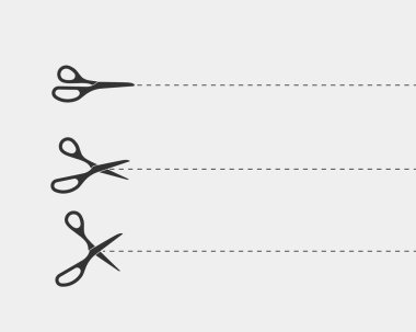 Makas simgesi. Makas vektör tasarım elemanı veya logo templat kesilmiş