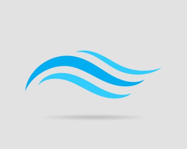 Dalgalar vektör tasarımı. Su dalgası simgesi. Yalıtılmış dalgalı çizgiler.