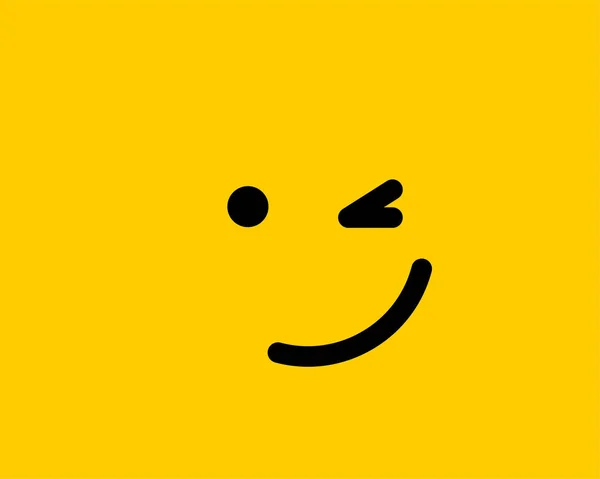 Emoji Smile Symbol Vektorsymbol auf gelbem Hintergrund. Smiley-Gesicht — Stockvektor