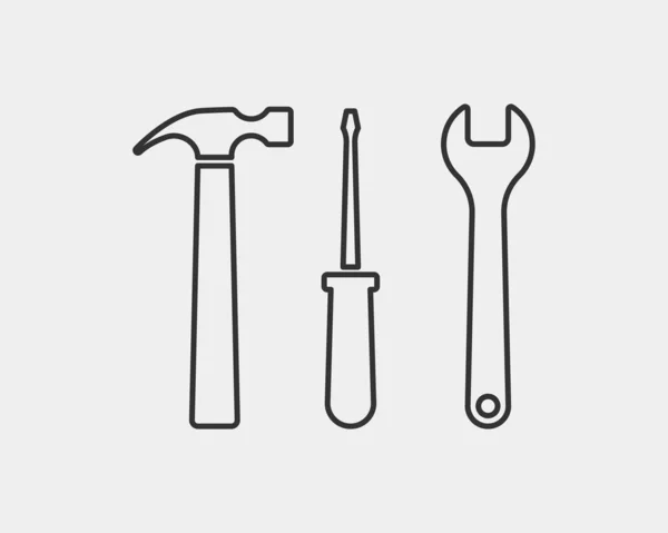 Инструменты векторный ключ значок. Элемент дизайна логотипа Spanner. Ключевые инструменты — стоковый вектор