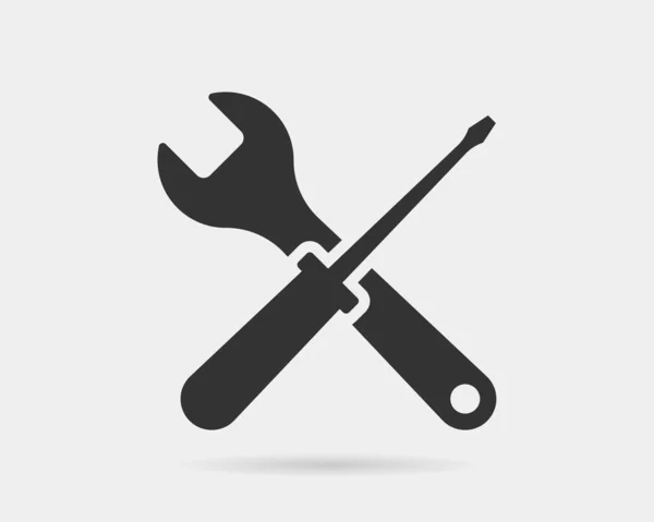 Tools vector wrench icon. Spanner logo design element. Key tool — Stock Vector