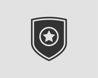 Yıldız simgesi ile kalkan vektör logosu