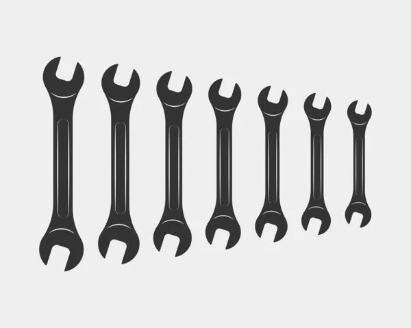 Herramientas icono de la llave del vector. Elemento de diseño del logotipo Spanner. Herramienta clave — Archivo Imágenes Vectoriales