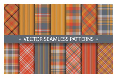 Ekose desen sorunsuz ayarlayın. Tartan desenleri kumaş doku. Cengiz