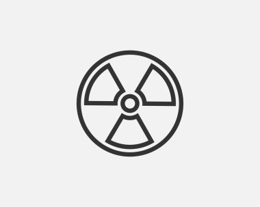 Radyasyon ikonu vektörü. Radyoaktif işaret tehlike sembolü uyarısı.