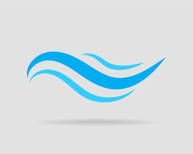 Dalgalar vektör tasarımı. Su dalgası simgesi. Yalıtılmış dalgalı çizgiler.