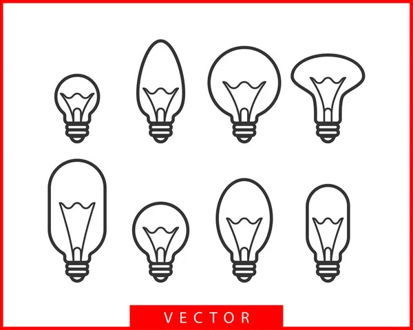 Ampoule icône vecteur. Idée ampoule logo concept. Ensemble de lampes — Image vectorielle