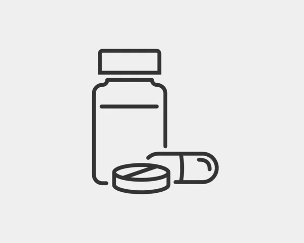 Vetor de ícones médicos. Comprimidos e cápsulas ícone medicina droga . — Vetor de Stock