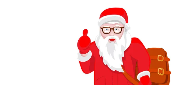 Santa Claus chłodny ilustracja nowoczesny styl wektor zabawny — Wektor stockowy