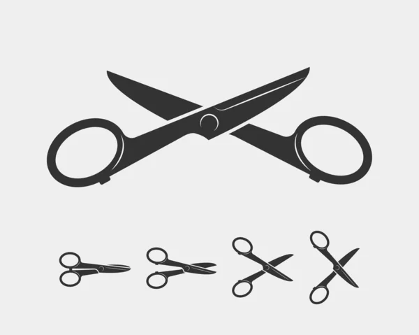 Установите значок ножниц. Элемент векторного дизайна ножниц или шаблон логотипа — стоковый вектор