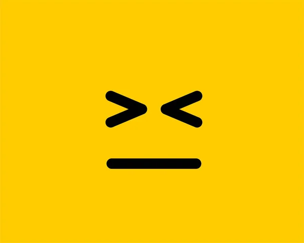 Simbol vektor ikon senyum Emoji pada latar belakang kuning. Senyum wajah - Stok Vektor