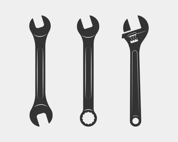 Herramientas icono de la llave del vector. Elemento de diseño del logotipo Spanner. Herramienta clave — Vector de stock