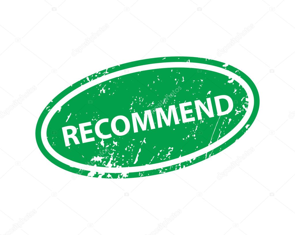 Recommend sign sticker. Stamp vector texture.