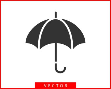 Şemsiye simgesi vektörü. Yağmurdan korunma. Sigorta com için kavram