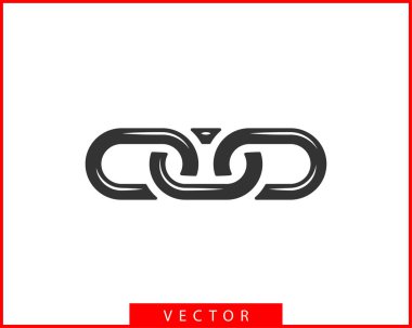 Zincir bağlantı vektör simgesi. Chainlet eleman düz tasarım. Konsept Co