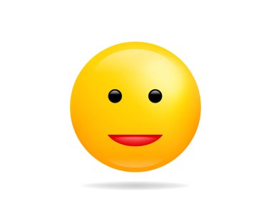 Emoji gülümseme simge vektör sembolü. Smiley yüz sarı karikatür Chara