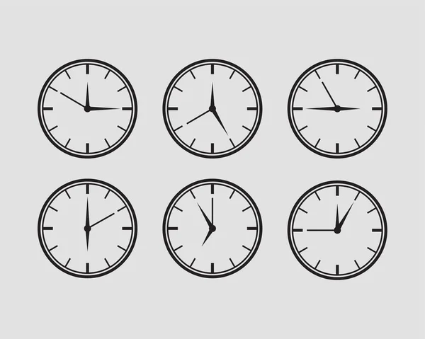 Set clock icon vector. Time line graphic design elements of cloc — Stock Vector