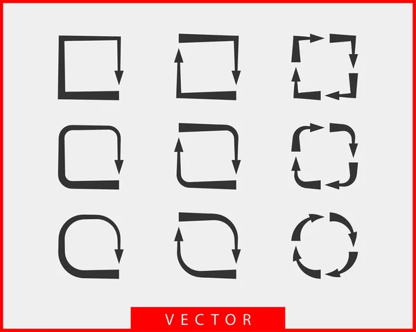 Collezione frecce vettore sfondo bianco e nero simboli. Dif — Vettoriale Stock